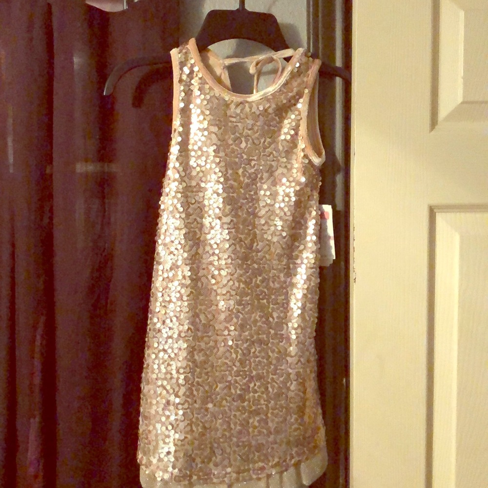 NWT Little Girls Gold Dress size 6